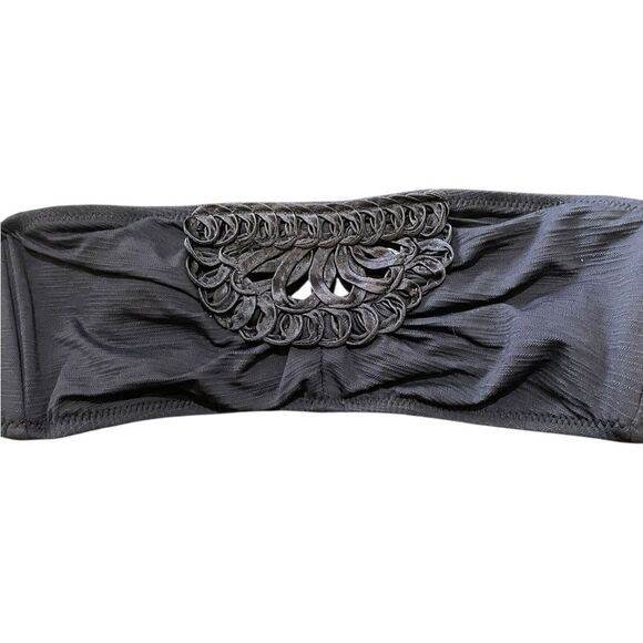 Rare Betsey Johnson Y2K Crochet Gray Cabaret 3 Piece Bikini Set SZ Medium Retro - Picture 11 of 15